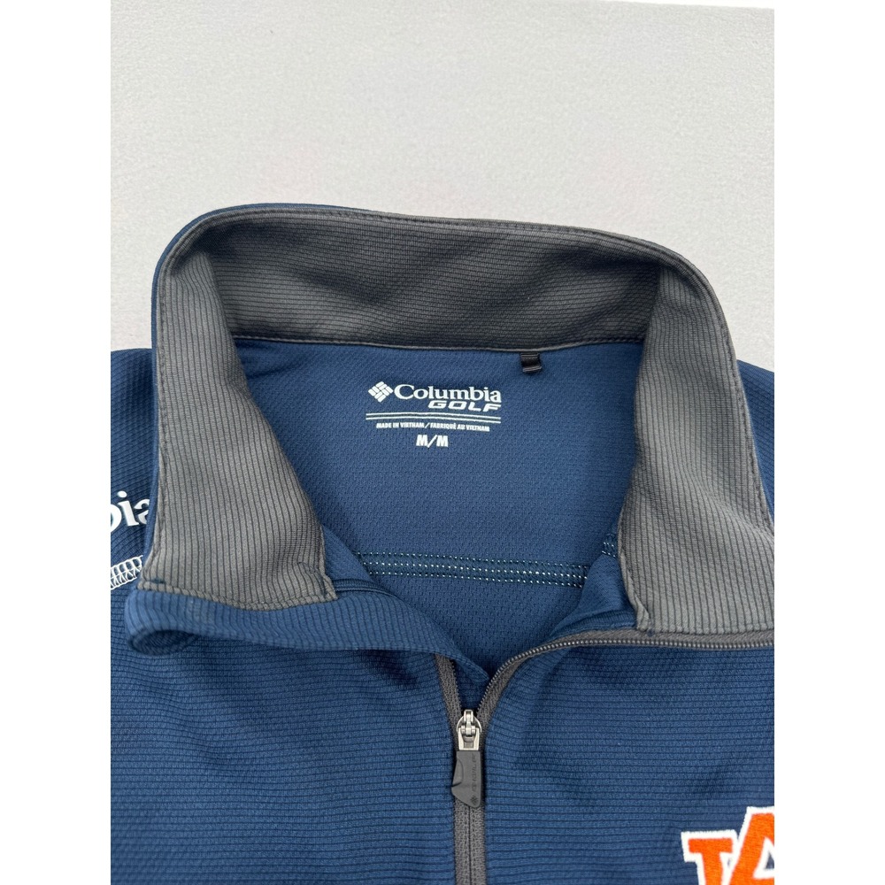 Columbia Golf Auburn Tigers Mens Medium Navy Blue Quarter Zip Pullover Shirt - Picture 3 of 10